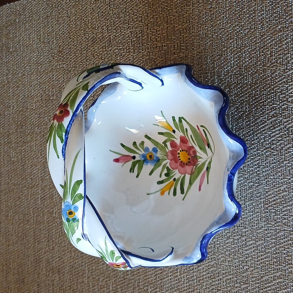 Vintage RCCL Portugal Hand Painted Basket